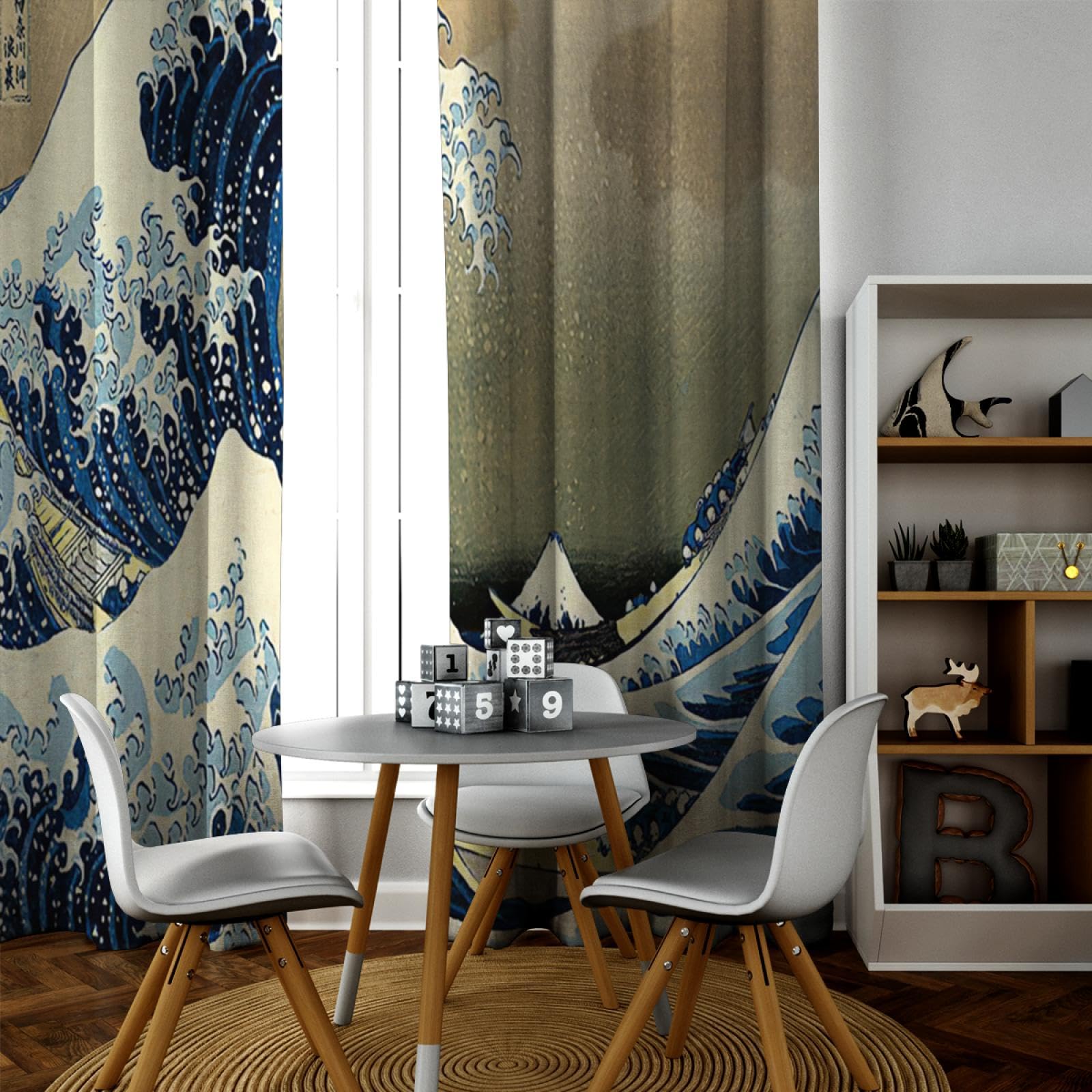 絵画「プライベートガーデン」 Amazon｜日本の浮世絵遮光カーテン神奈川グレートウェーブ日本